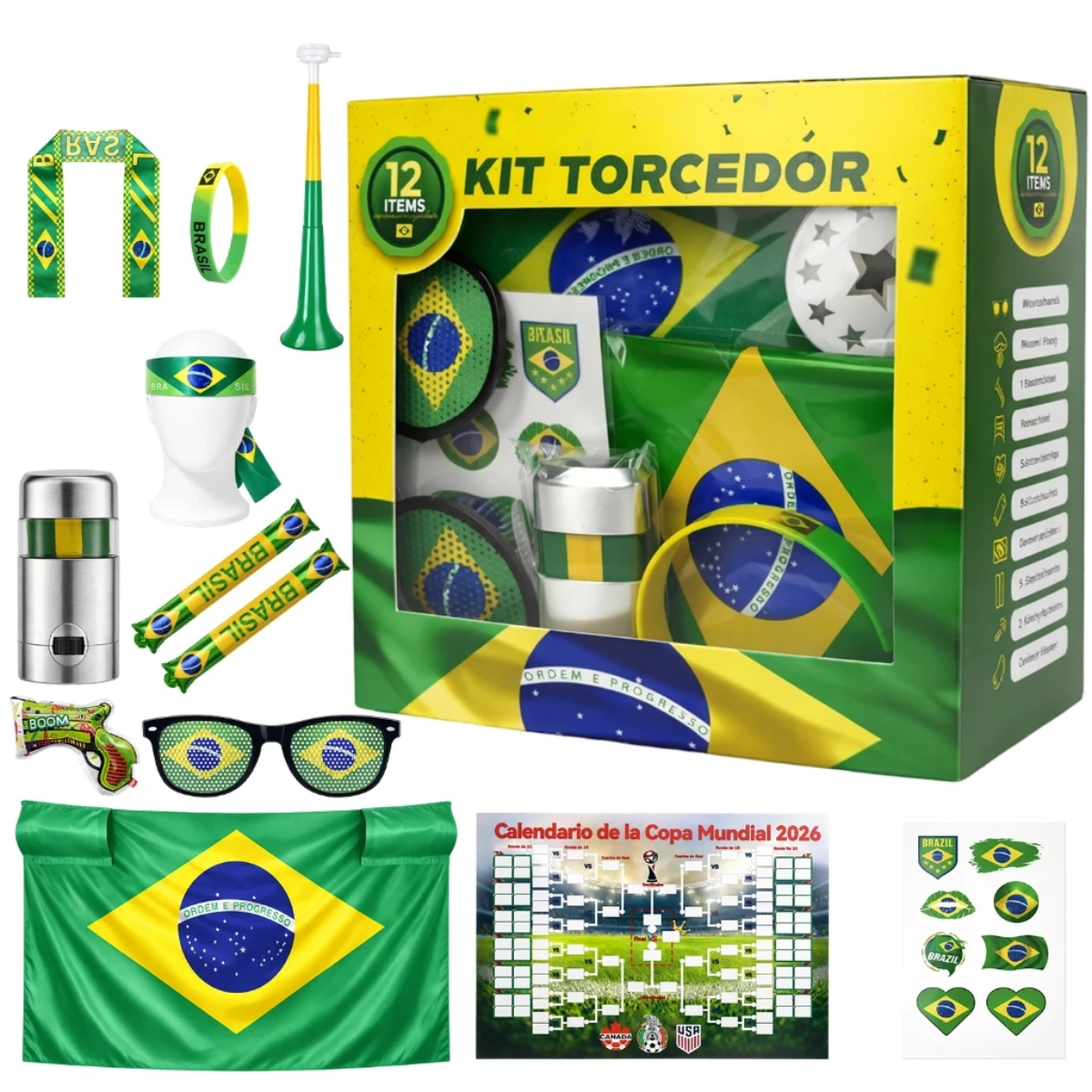 KIT TORCEDOR BRASIL COMPLETO – 12 PEÇAS