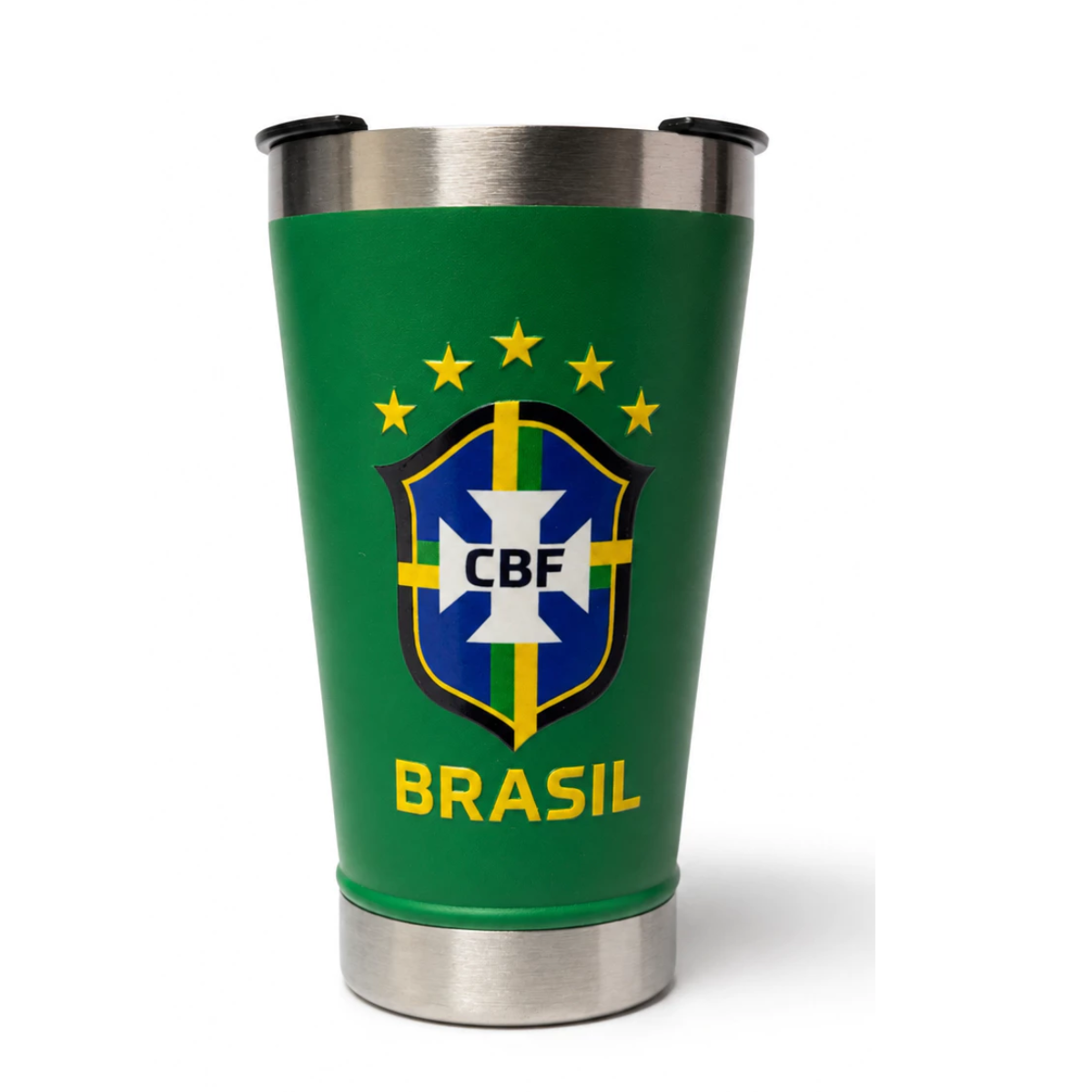 VERDE – COPO TÉRMICO BRASIL CBF AÇO INOX (473ML) FUTEBOL